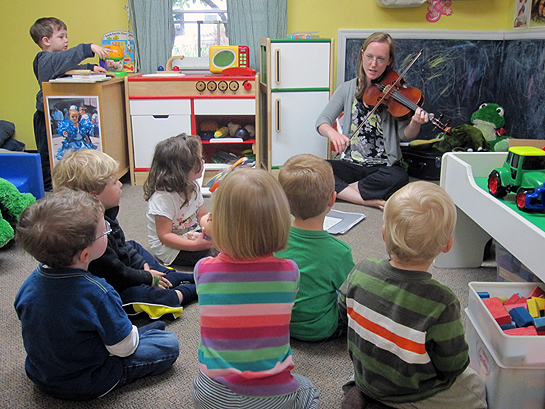 Playing violin